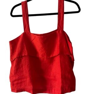 Banana Republic Vibrant Red Layered Tank Top